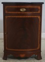 L70792: Marble Top Mahogany Cabinet Door Nightstan