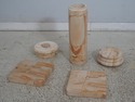 70820: Pair Stunning 5 Piece Onyx Marble Column Pe