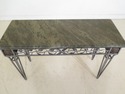 48182EC: MURRAYS IRONWORKS Marble Top Console Tabl