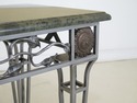 48182EC: MURRAYS IRONWORKS Marble Top Console Tabl