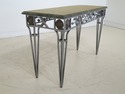 48182EC: MURRAYS IRONWORKS Marble Top Console Tabl