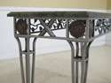 48182EC: MURRAYS IRONWORKS Marble Top Console Tabl