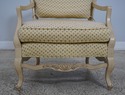 61916EC: Country French Upholstered Distressed Pai