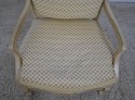 61916EC: Country French Upholstered Distressed Pai