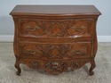 61893EC: Pair Italian Carved Walnut Finish Commode