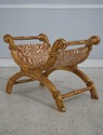 75087: Neoclassical Gold Gilt Upholstered Bench