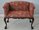 75372: Ball & Claw Newly Upholstered Vintage Bench