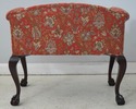 75372: Ball & Claw Newly Upholstered Vintage Bench