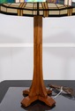 70416: STICKLEY Mission Oak 2 Light Table Lamp w. 