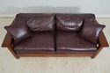 65963EC: STICKLEY Mission Oak Burgundy Leather Sof