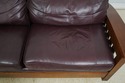 65963EC: STICKLEY Mission Oak Burgundy Leather Sof