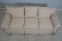 70452: ETHAN ALLEN Off White Damask Upholstered Ro