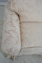 70452: ETHAN ALLEN Off White Damask Upholstered Ro