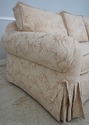 70452: ETHAN ALLEN Off White Damask Upholstered Ro