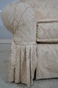 70452: ETHAN ALLEN Off White Damask Upholstered Ro