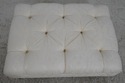 70448: ETHAN ALLEN Off White Tufted Damask Ottoman
