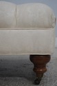 70448: ETHAN ALLEN Off White Tufted Damask Ottoman