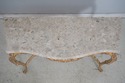 75366: French Louis XV Carved Distressed Wood Marb