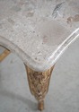 75366: French Louis XV Carved Distressed Wood Marb