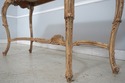 75366: French Louis XV Carved Distressed Wood Marb