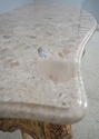 75366: French Louis XV Carved Distressed Wood Marb