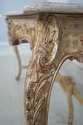 75366: French Louis XV Carved Distressed Wood Marb