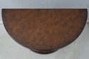 75428: Leather Top Iron Base Demilune Console Tabl