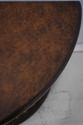 75428: Leather Top Iron Base Demilune Console Tabl