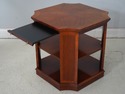 74699: KINDEL Mahogany Inlaid Side Table Bookshelf