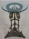 75493: Regency Style Brass Swan Base Occasional Ta