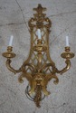 F65634EC: Pair French Large Brass Electrified Wall