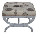 61968EC: Decorative X Base Bench w. Tropical Fish 