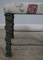 61970EC: Iron Base Bench w. Beach Coastal Upholste