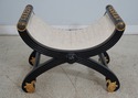 66058EC: HENREDON Black & Gold Regency Bench