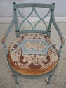 70562: Adams Paint Decorated Armchair w. Needlepoi