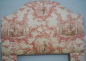 70580: Pair Twin Size Custom Chinoiserie Toile Uph