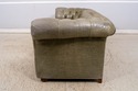 L70620: Green Leather Tufted Back Chesterfield Sof