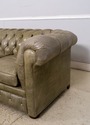 L70620: Green Leather Tufted Back Chesterfield Sof
