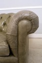 L70620: Green Leather Tufted Back Chesterfield Sof