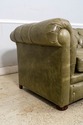 L70620: Green Leather Tufted Back Chesterfield Sof