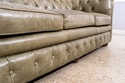 L70620: Green Leather Tufted Back Chesterfield Sof