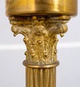 LF70628: Pair Corinthian Column Brass Candlesticks