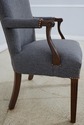 46502EC: Pair Mahogany Newly Upholstered Open Armc