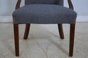 46502EC: Pair Mahogany Newly Upholstered Open Armc