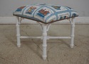 66108EC: Pair Nautical Newly Upholstered Bamboo Fo