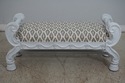 66110EC: Stunning Carved Painted Window Bench - Ne