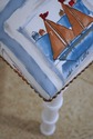 66108EC: Pair Nautical Newly Upholstered Bamboo Fo