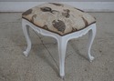 66109EC: Fish Print Newly Upholstered French Stool