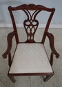66145EC: BAKER Chippendale Mahogany Open Armchair
