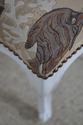 66109EC: Fish Print Newly Upholstered French Stool